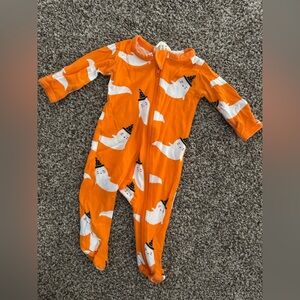 Spooky Orange Ghost Kids Footie